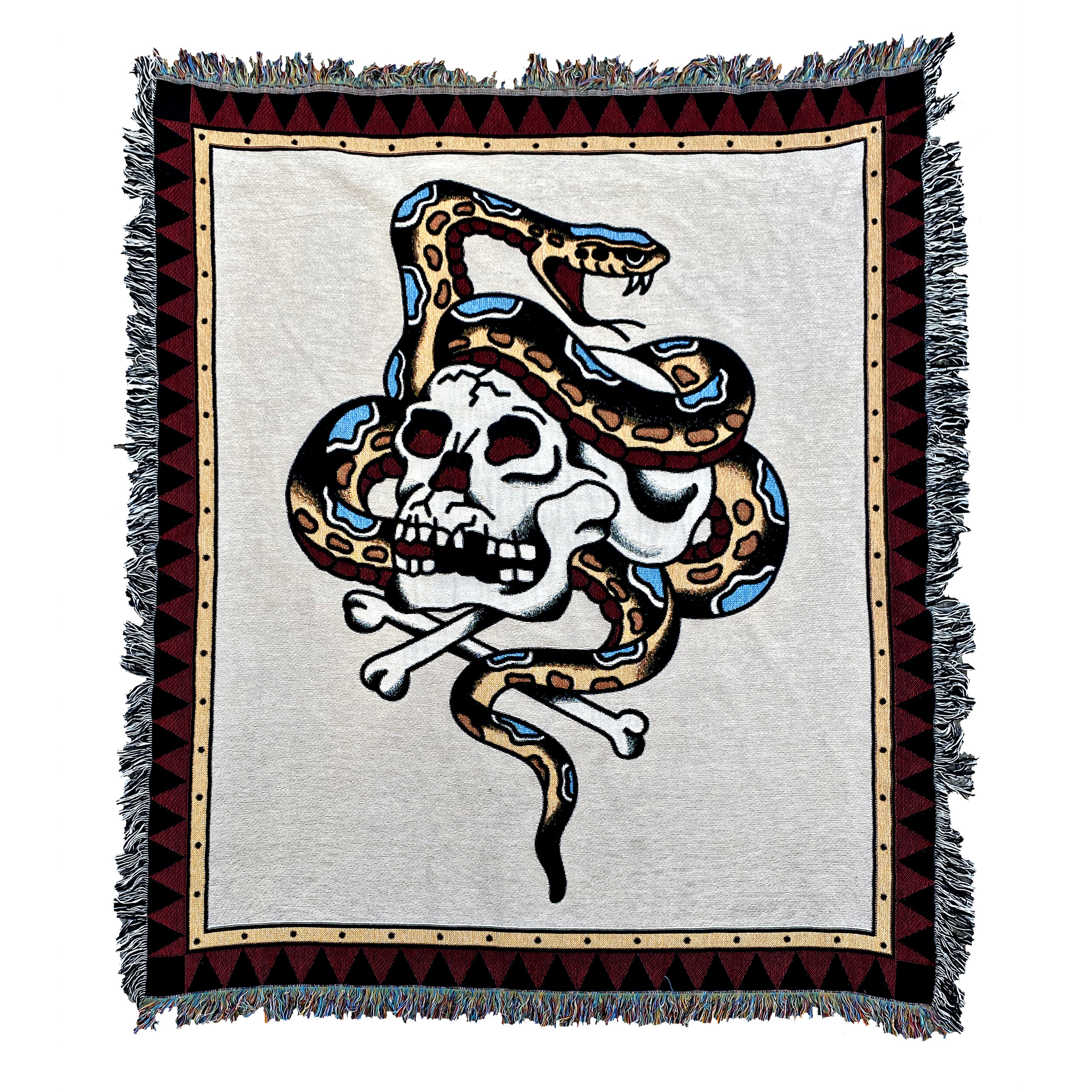 skull-snake-tattoo-woven-throw-blanket-tapestry-1
