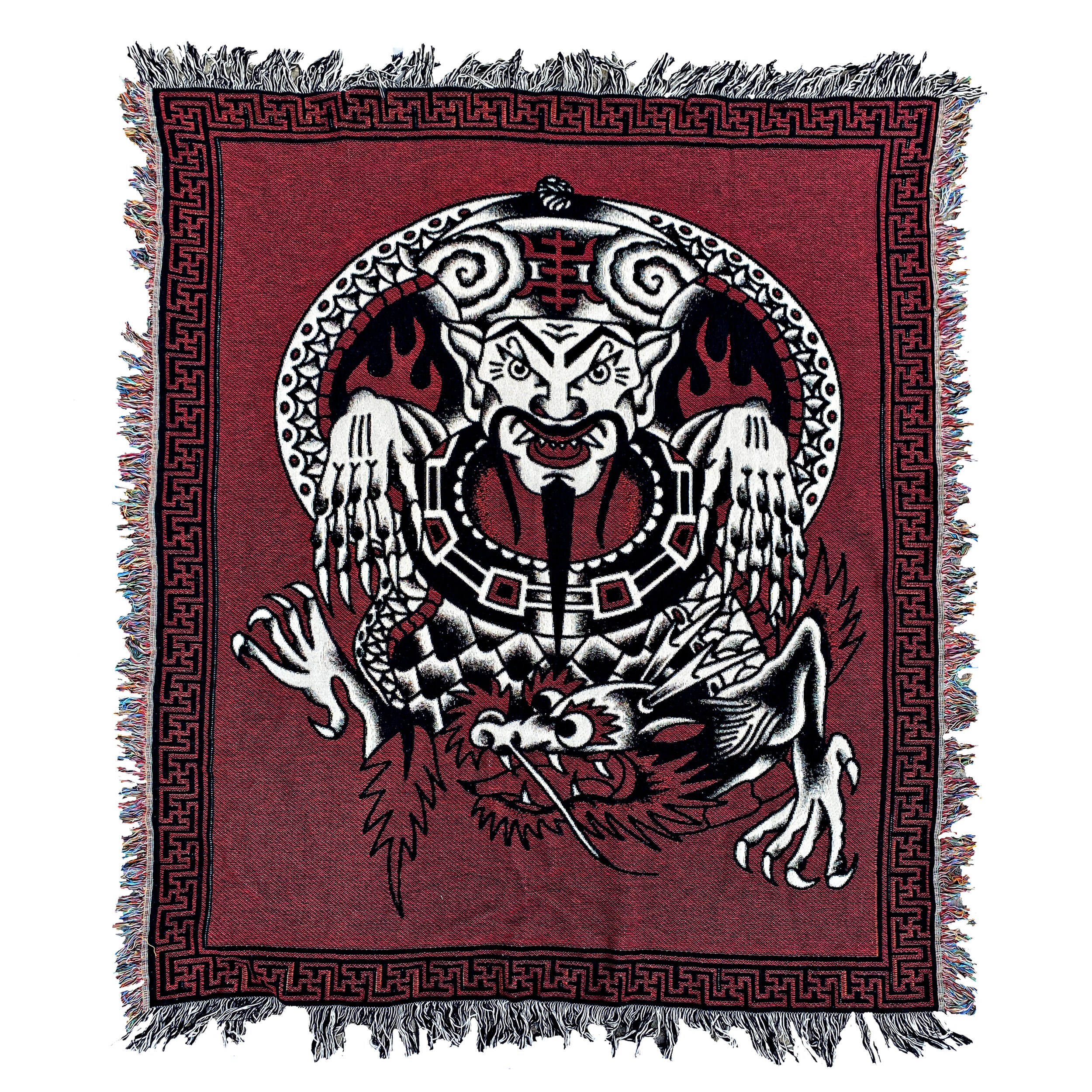 Huck-spaulding-rogers-tattoo-woven-throw-blanket-tapestry-a
