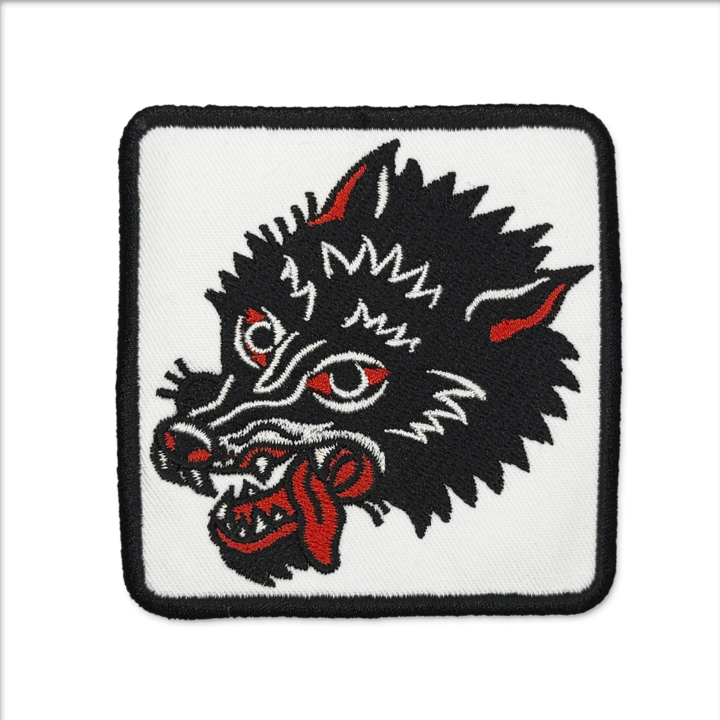 Square Wolf Head Patch