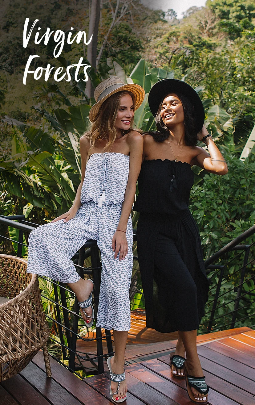 JUMPSUIT ZIGGY Strapless w/ pom pom end drawstring, wrap style leg, elastic waist, midi length jumpsuit 100% RAYON | XS-S-M-L