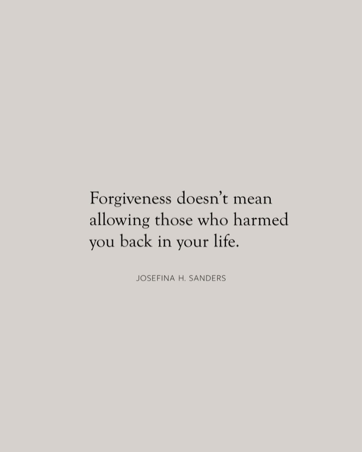 You don't have to stay in spaces that continue to harm You. 

Forgiveness doesn't mean reunification, self-abandonment, or shrinking to keep others at rest.

You can choose to forgive and hold others accountable by setting boundaries for yourself.

F