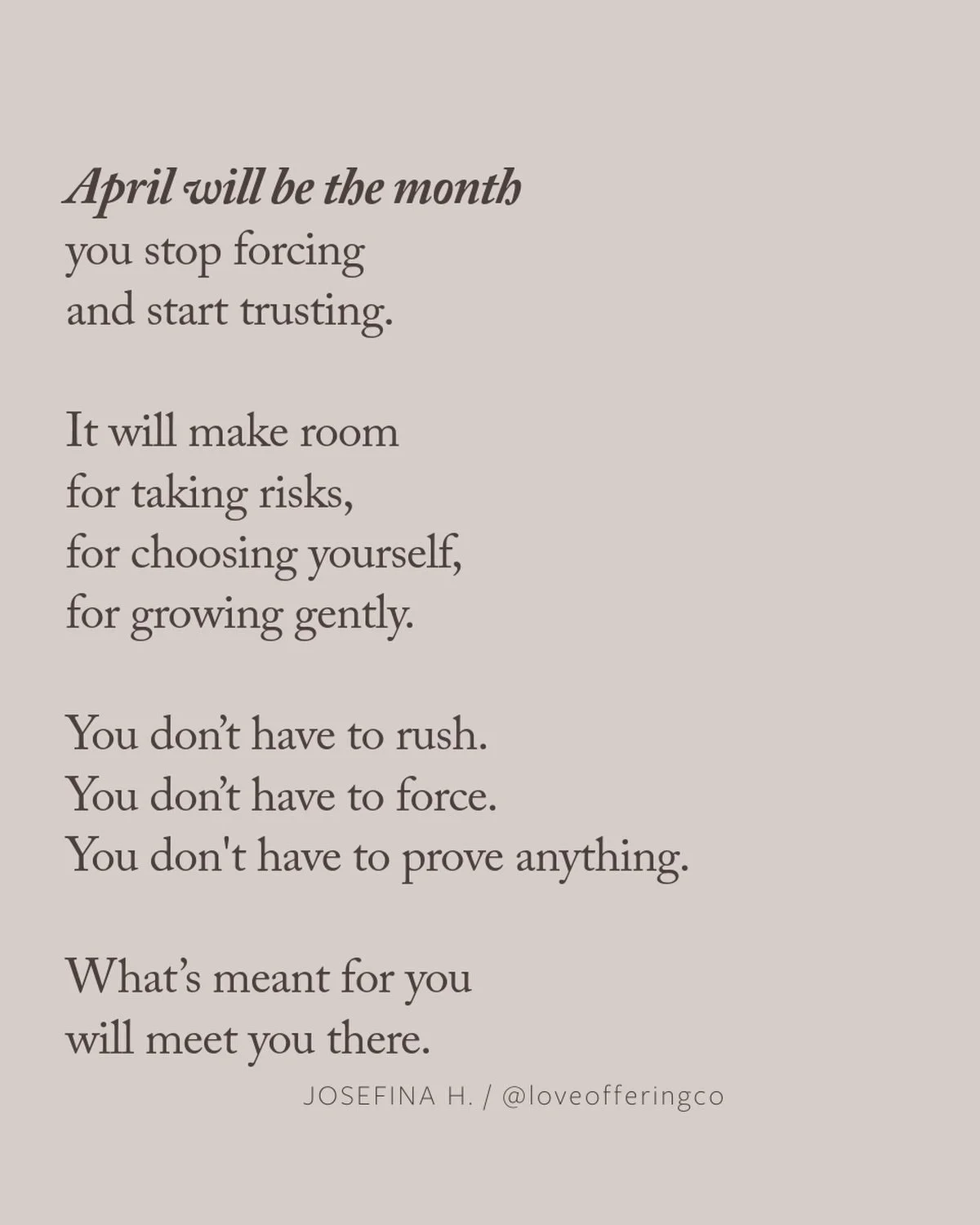 I&rsquo;m praying April meets you gently.

That you feel safe taking risks.
That you choose yourself without guilt.
That you stop forcing
and start trusting what&rsquo;s already unfolding. 🙏🏾