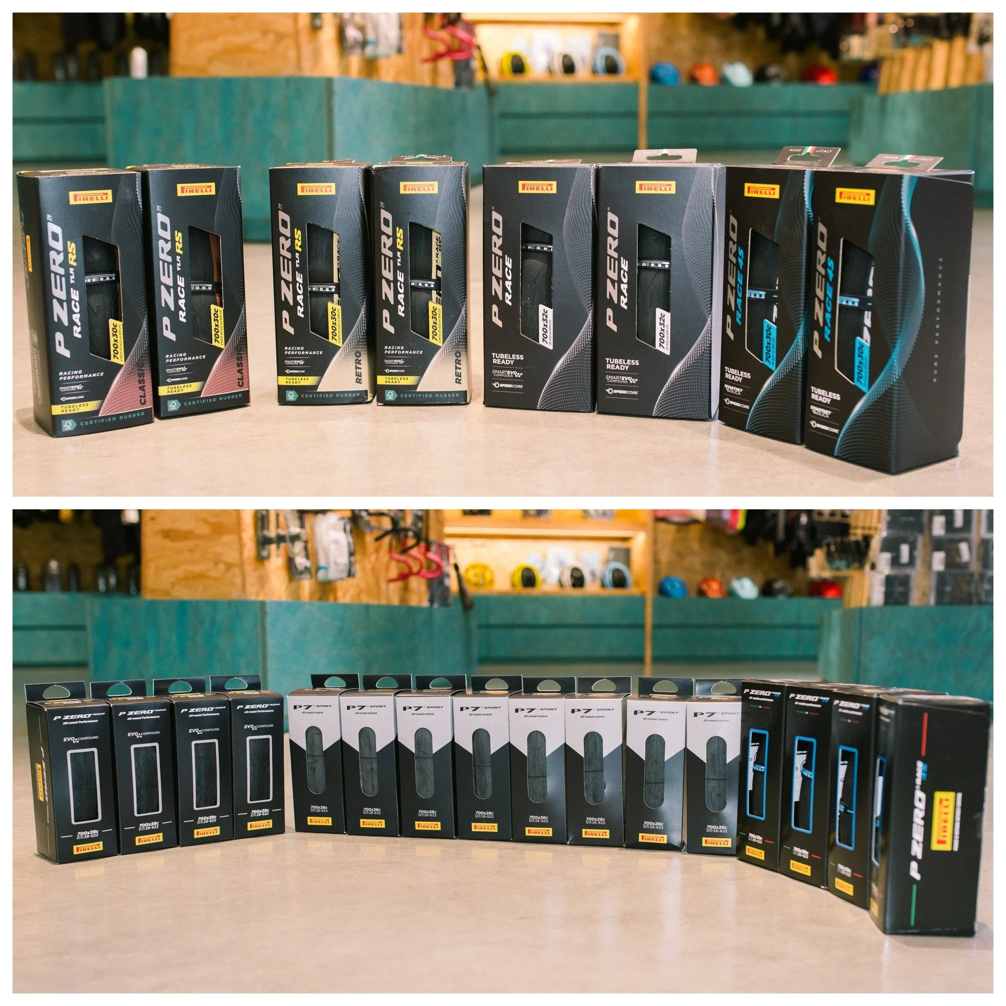 Pirelli 公路單車車呔 

無內胎(Tubeless) 版本: P Zero Race TLR RS Classic, Race RS &amp; Race 4S 及 
有內胎(Tube)版本: P Zero Road, P7 &amp; 4S  再度到貨，歡迎查詢。 

#pirellitires #pirellicycle #pirellicycling #hkcycling #localbikeshop #mcbcbike