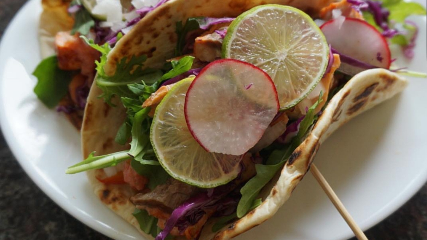 V Salmon Tacos Protein substitution: Tofu