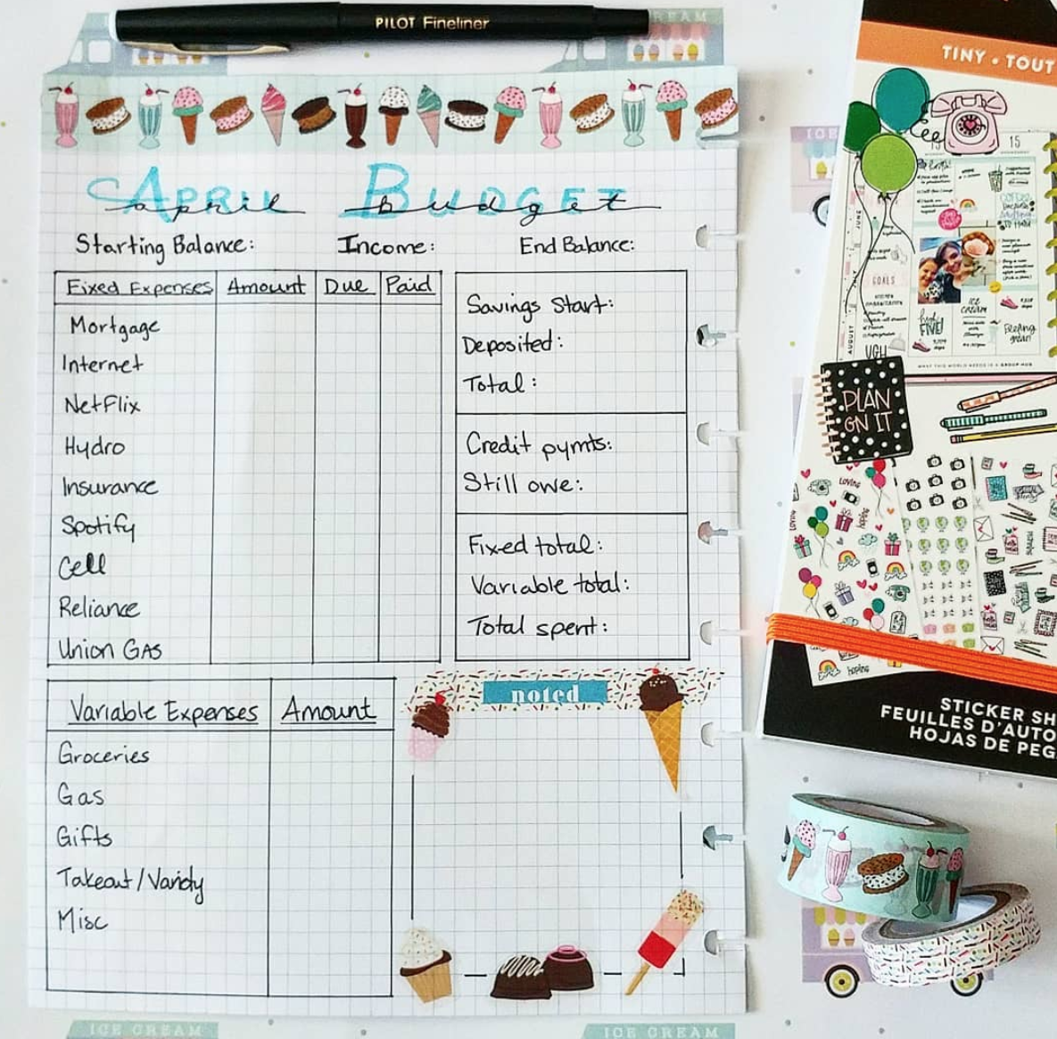 How to Create a Monthly Expense Tracker in a Bullet Journal – Zebra Pen