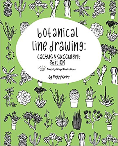 Botanical Line Drawing: Cactus & Succulents