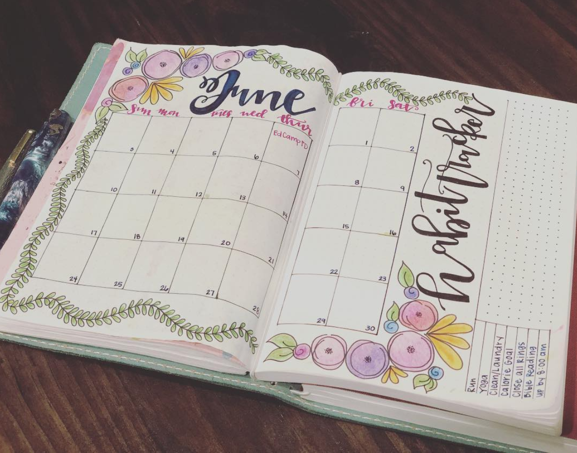 13 Inspiring June Bullet Journal Pages Sweet PlanIt