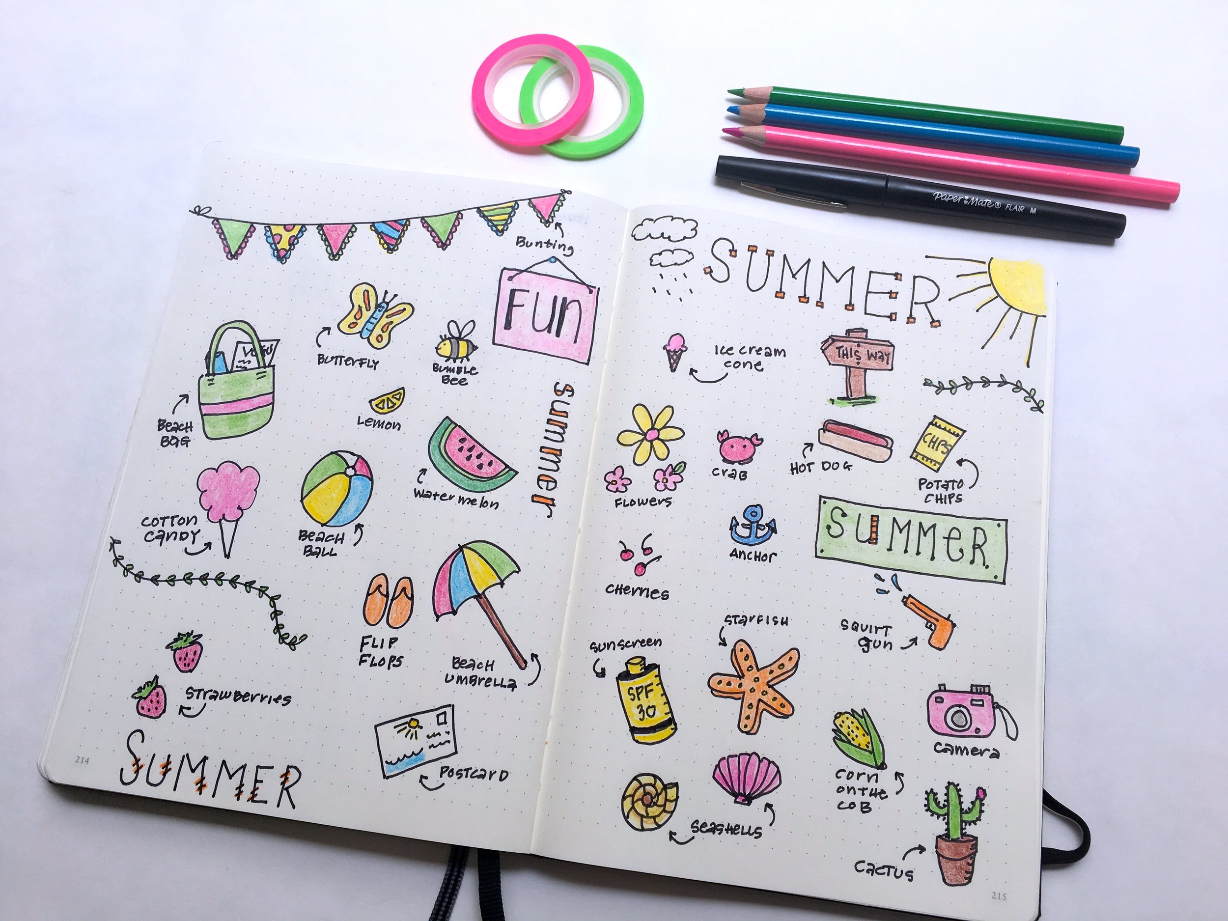 Summer Doodles Bullet Journal