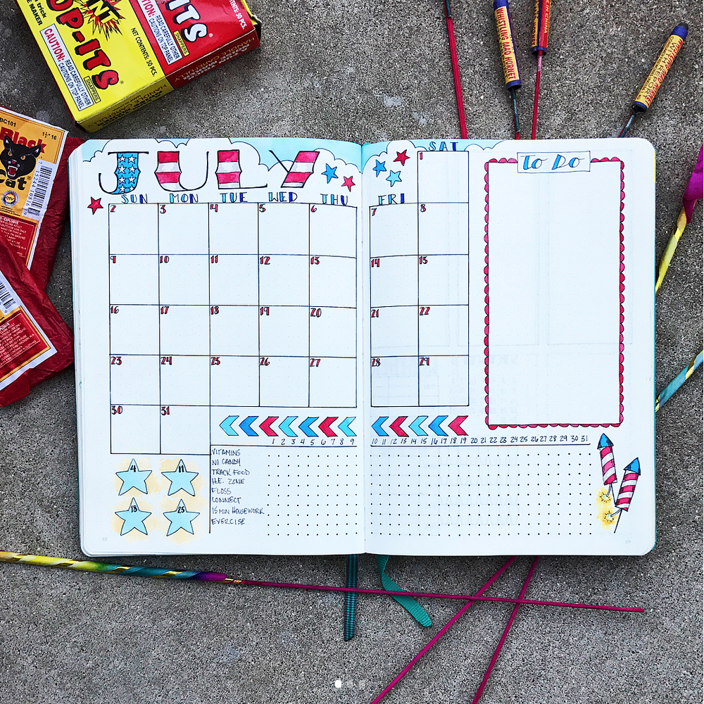 12-fun-july-bullet-journal-page-ideas-sweet-planit