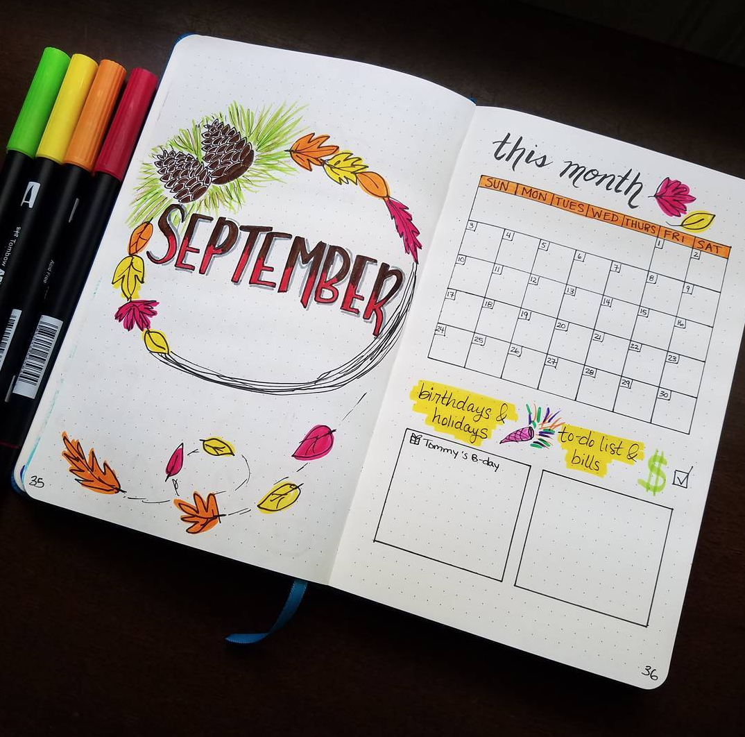 September Bullet Journal Spread Ideas Sweet PlanIt