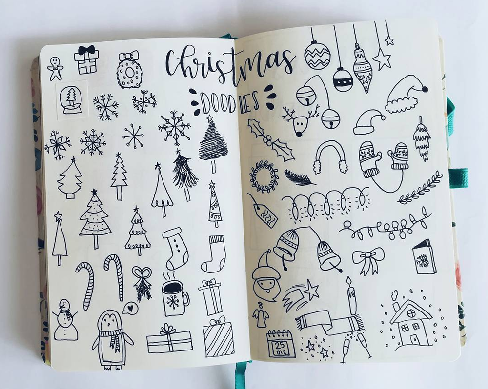 Christmas Bullet Journal Doodles Sweet Planit