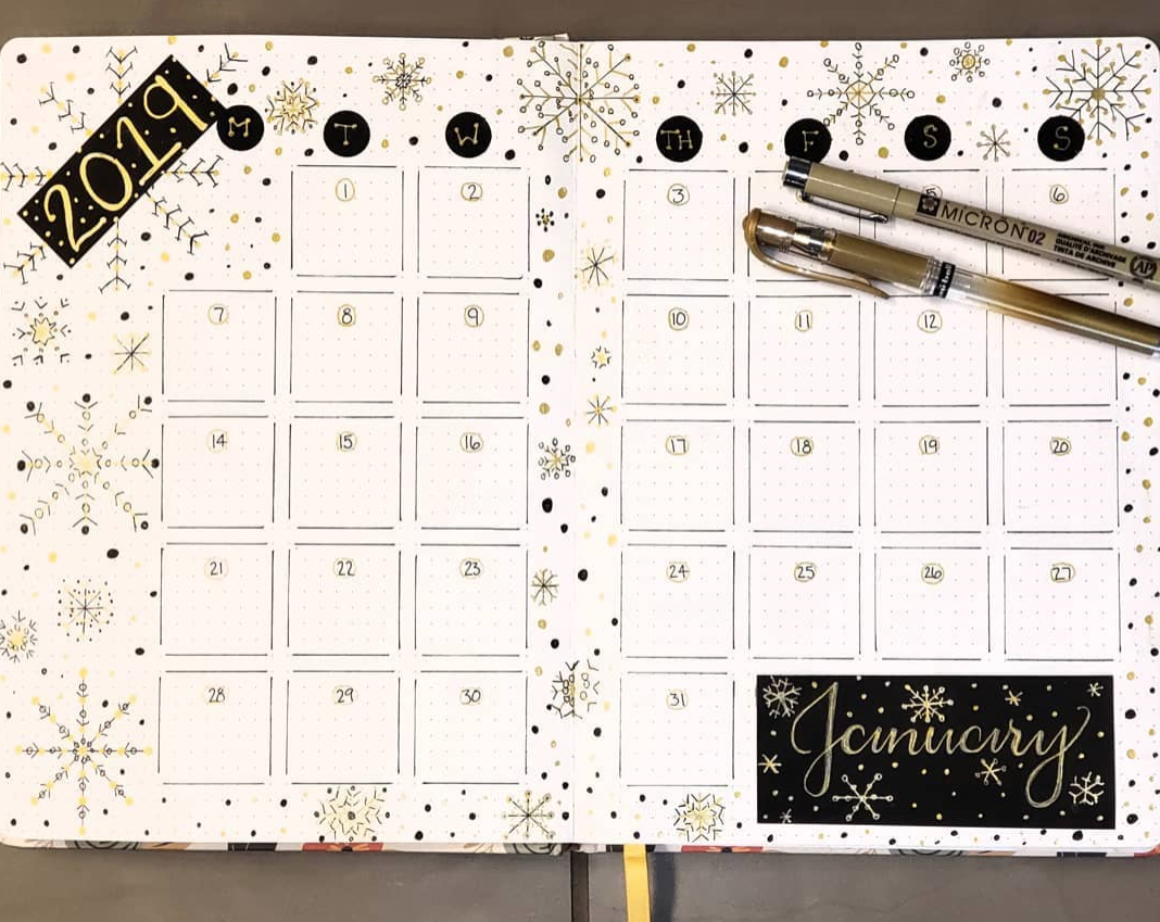 January Bullet Journal Spreads — Sweet PlanIt
