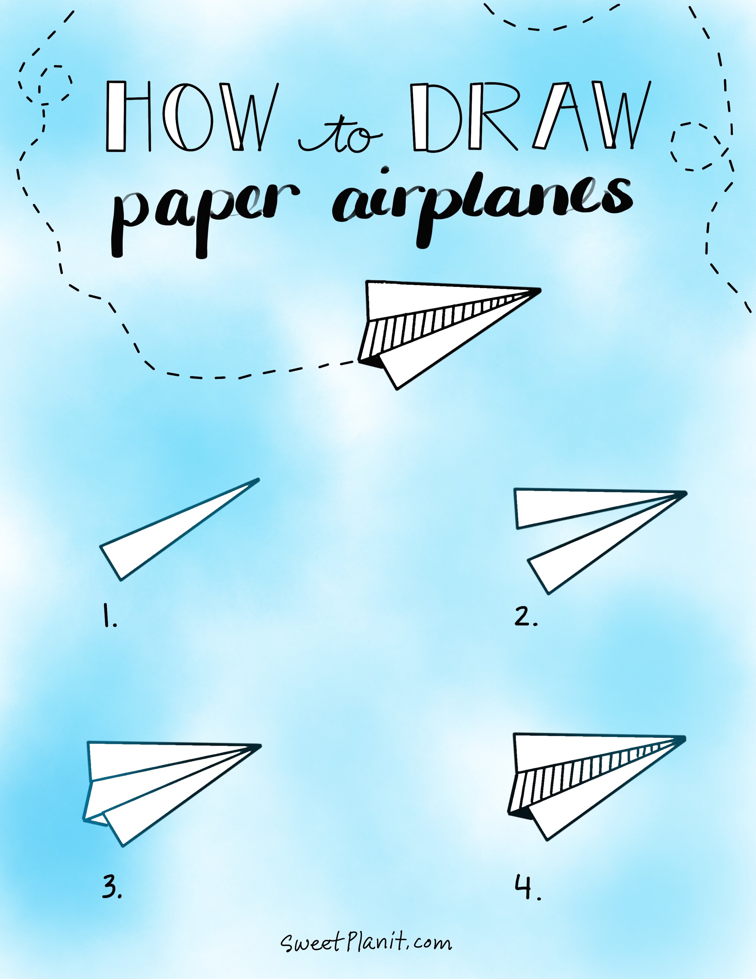 How to Draw Paper Airplane Doodles — Sweet PlanIt