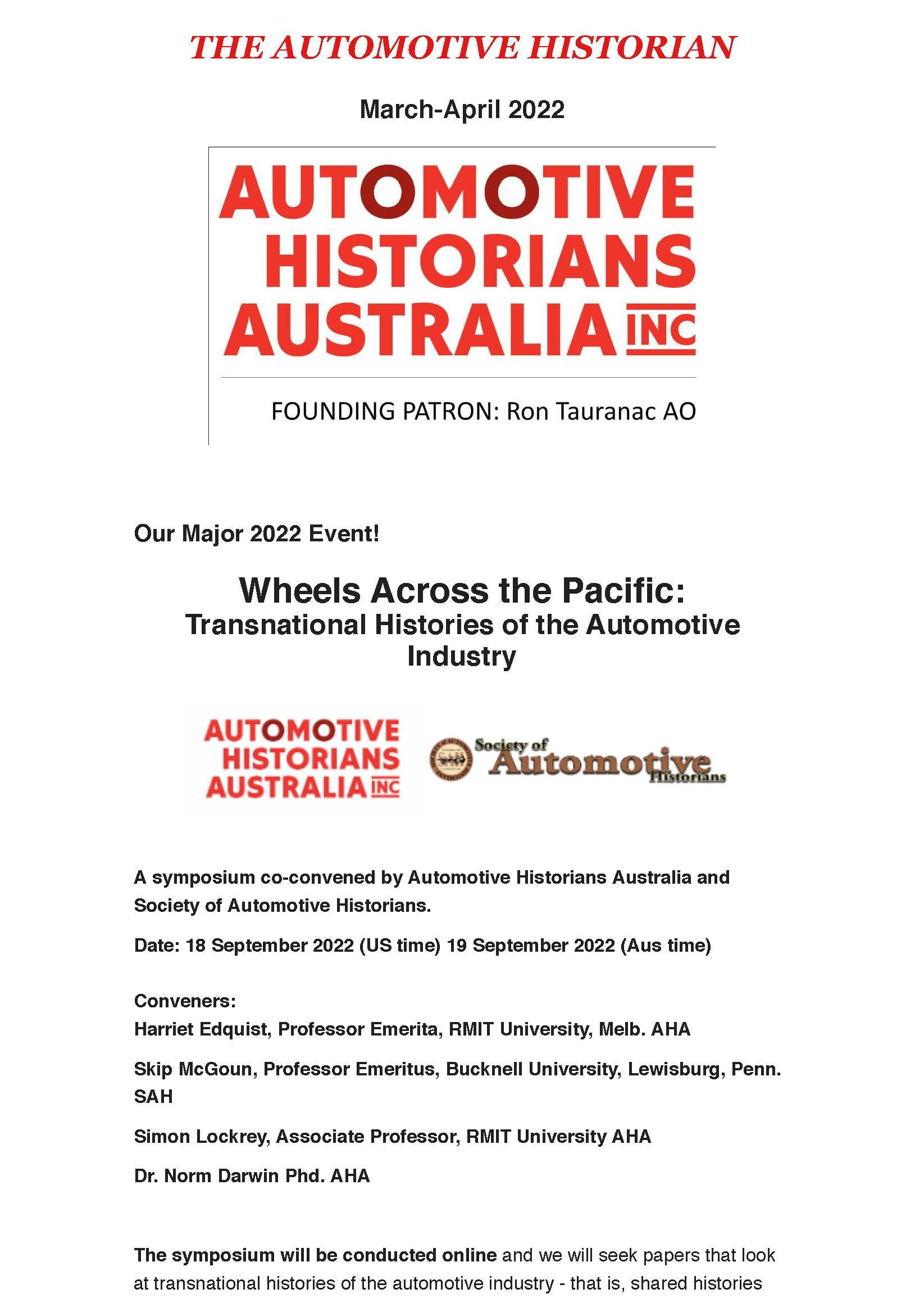 Automotive Historian March-April 2022