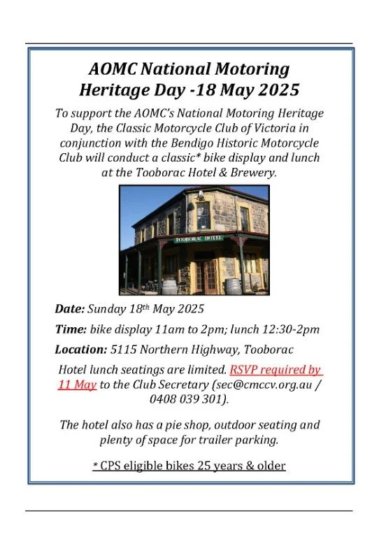 NMHD Classic Motorcycle Display & Lunch