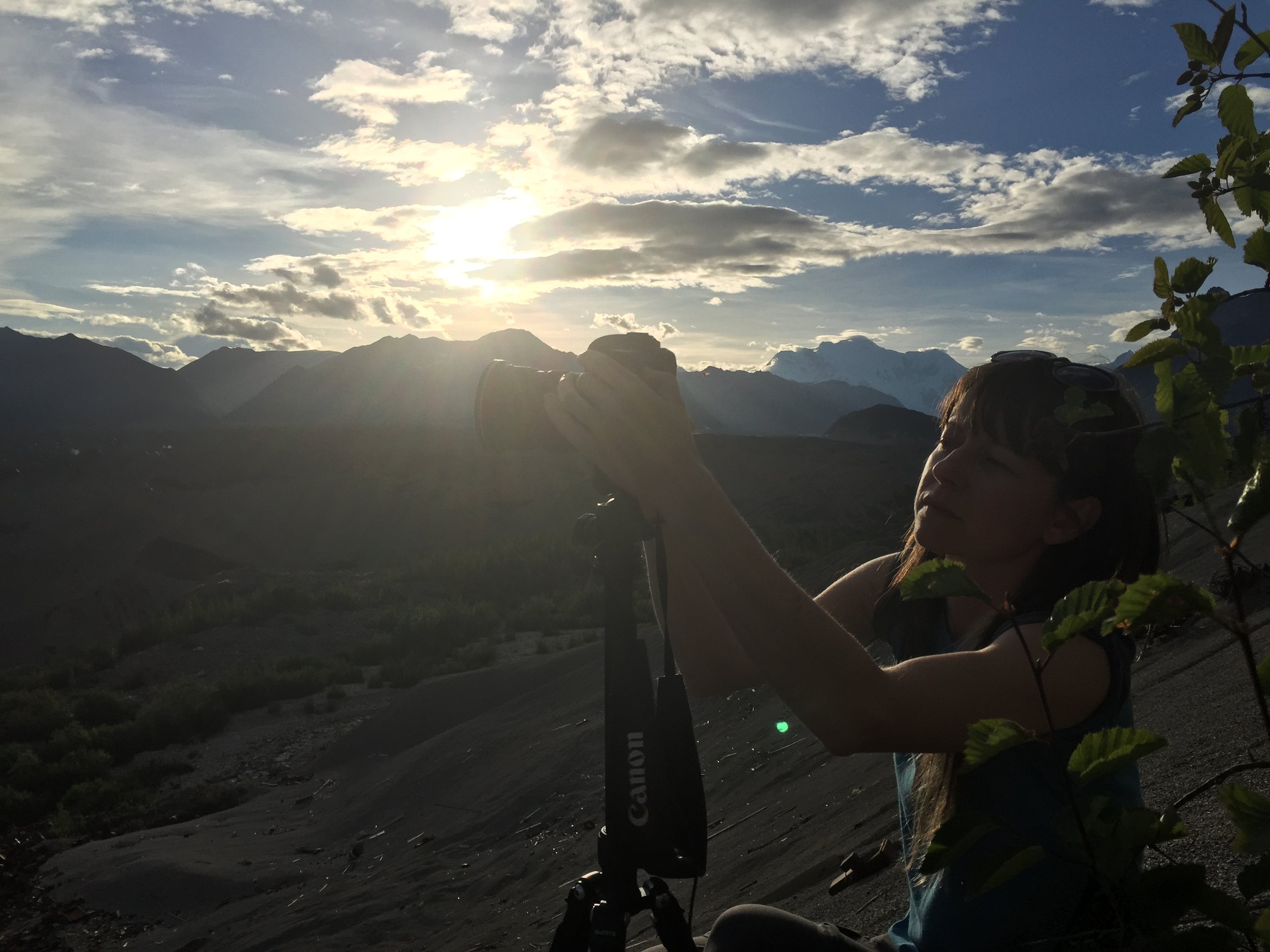 Fletcher sets up a time lapse of the base of Kennicott Glacier.