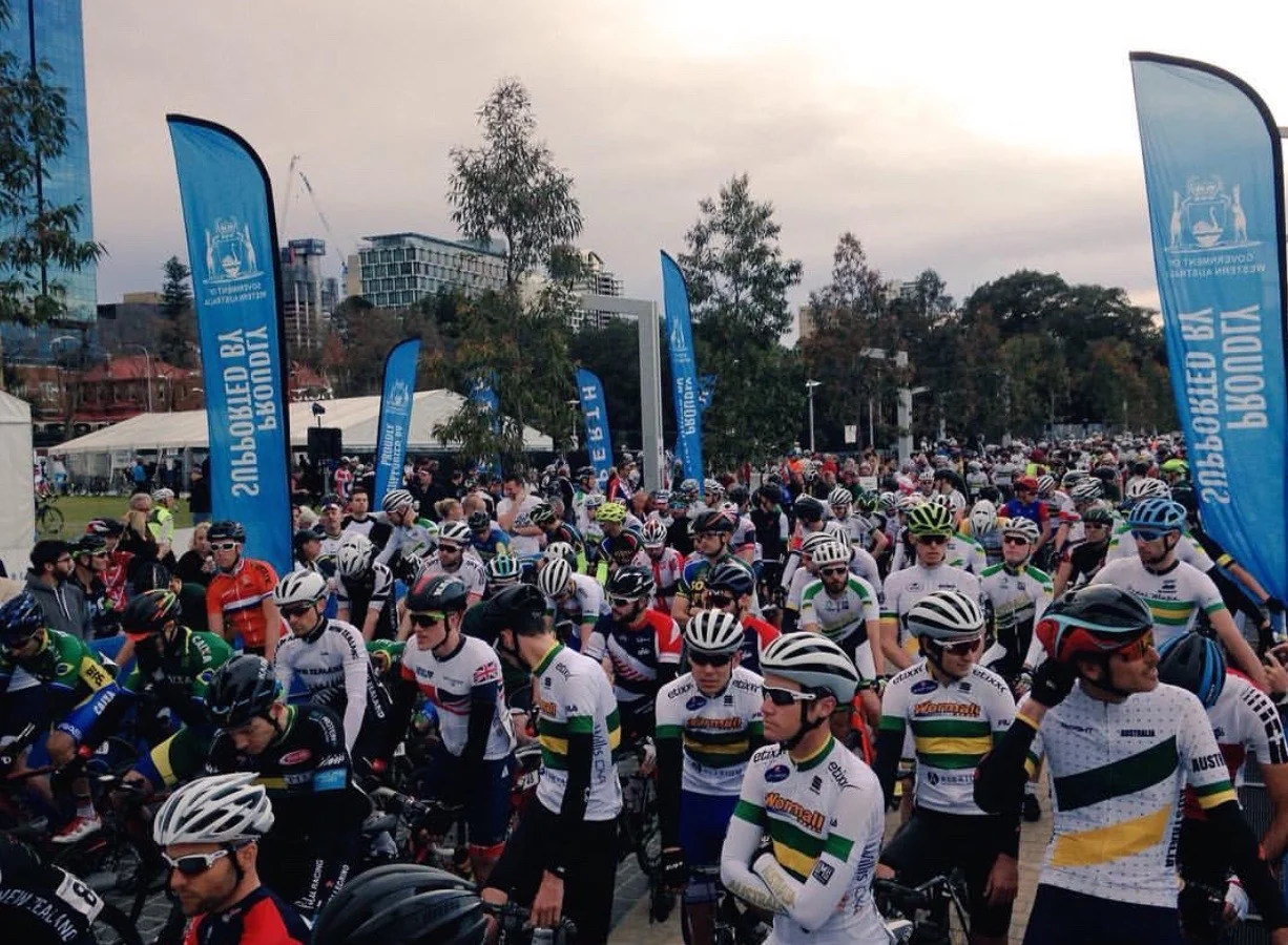 The start for the Race, a heavy Australian consortium of racers.