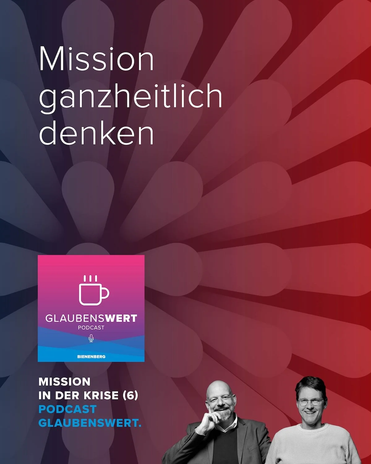 MISSION IN DER KRISE 6: Mission ganzheitlich denken
In diesem Podcast diskutieren Lukas Amstutz und Martin Benz die Erweiterung des Missionsverst&auml;ndnisses: weg von einem engen Fokus auf Evangelisation, hin zur &bdquo;Missio Dei&ldquo;. Dabei bet