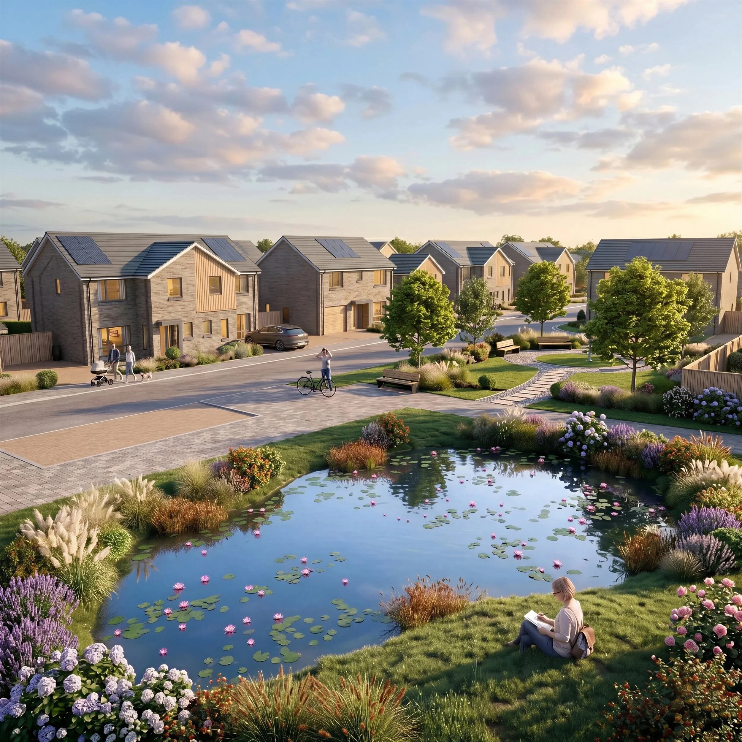 FRIARS LANE

Not just another housing development. 🌿 We absolutely loved bringing this vibrant, sustainable community vision to life.
The goal here wasn&rsquo;t just to show the architecture&mdash;it was to capture the feeling of living there. From 