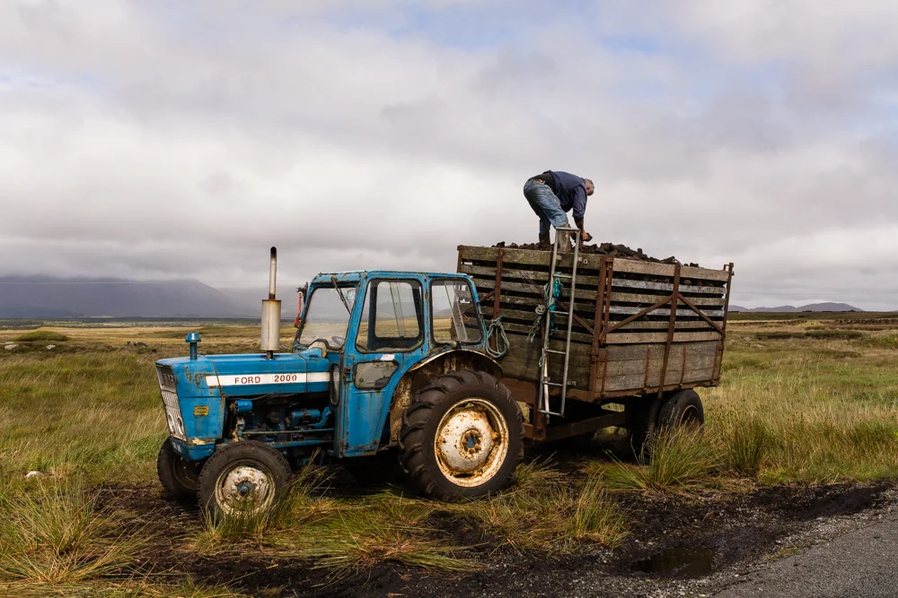 Colman finishing his work day. He said that Irish is his first language that he speaks with his family and friends. Conamara, Contae na Gaillimhe.
