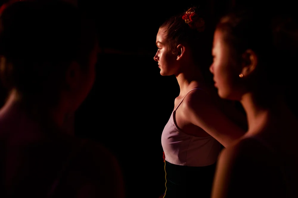 08 Nov 2017. Dress rehearsals. Cork Opera House – Backstage. Susan Moran is seen with children from Cork Ballet School.