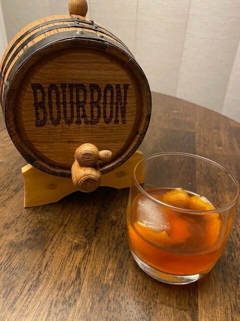 Barrel Aged Old Fashioned and Smoked Ice