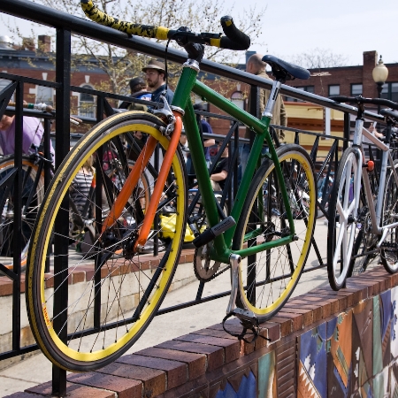 Bike exchange event at Lamont Park in Mount Pleasant.