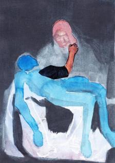 The Pity' series 2/4, Mixed media on Arches, 22cm x 16cm