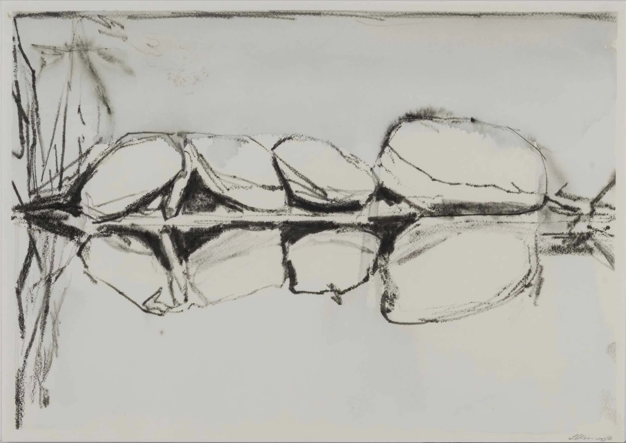 'Man in the land' (study), watercolour pigment sticks on watercolour paper, 41.5cm x 29cm