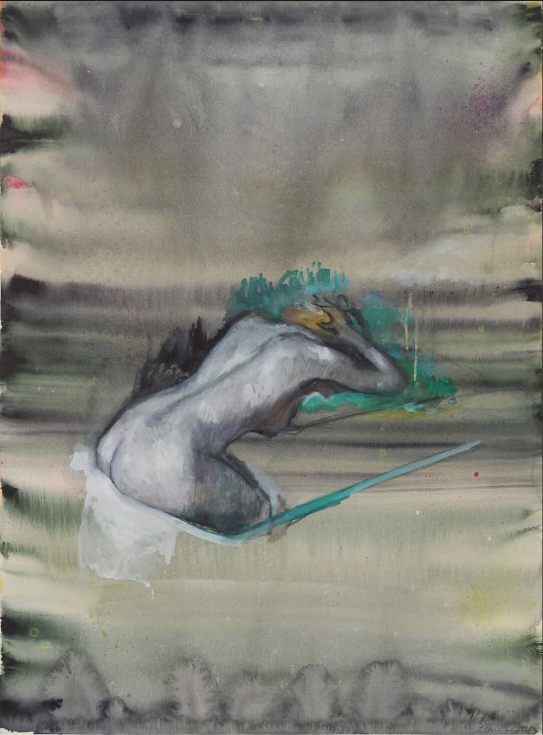 ’Degas Please don’t hurt me’ (Degas s’il te plait ne me fais pas de mal) 2019, mixed media on Arches, 76cm x 56cm