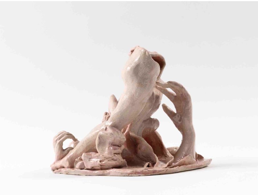 Grotto made flesh (view 1), ceramic and glazes, 17cm x 24cm x 25cm, 2023