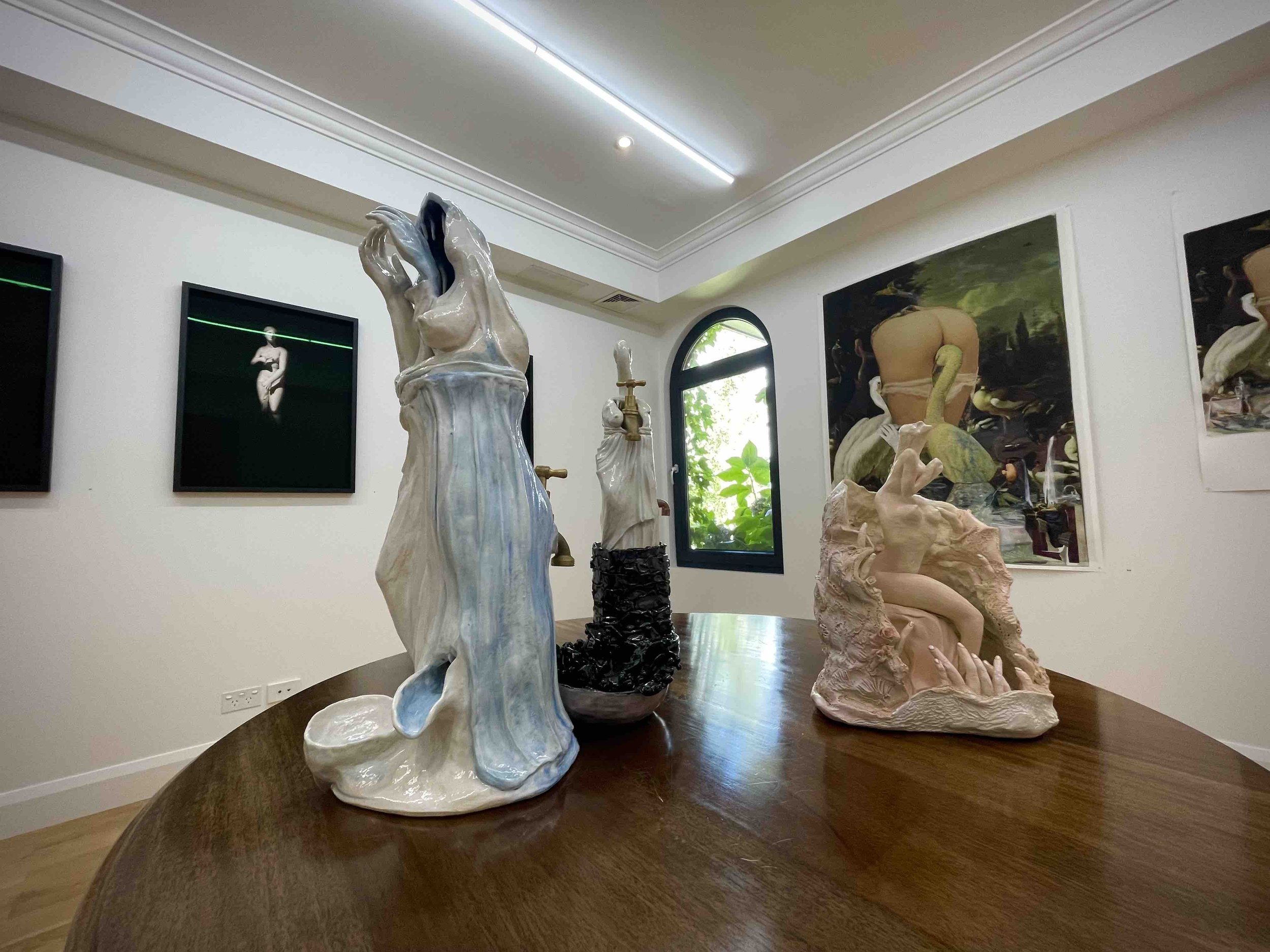 A selection of ceramics which were part of my installation ‘Il grotta ta’ Louisa -Louisa’s grotto’ featured in a landmark first Australian exhibition ‘In the Arms of Unconsciousness - Women, Feminism and the Surreal’ at Hazelhurst Arts Centre revie