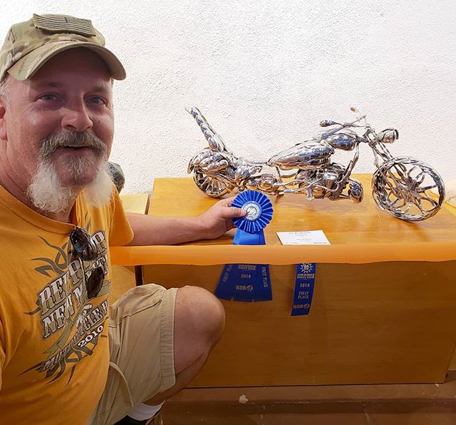 Another year, another Blue. &quot;The Roadrunner&quot; spoon motorcycle took first place in sculpture at the 80th New Mexico State Fair Fine Art Show. Two years in a row. If you're able to stop by, and see it, along with all the other beautiful art, 