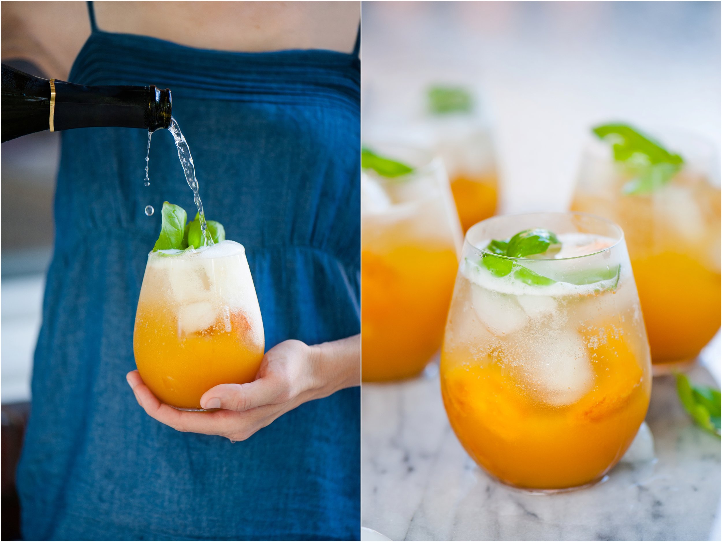 Sparkling White Peach & Basil Sangria