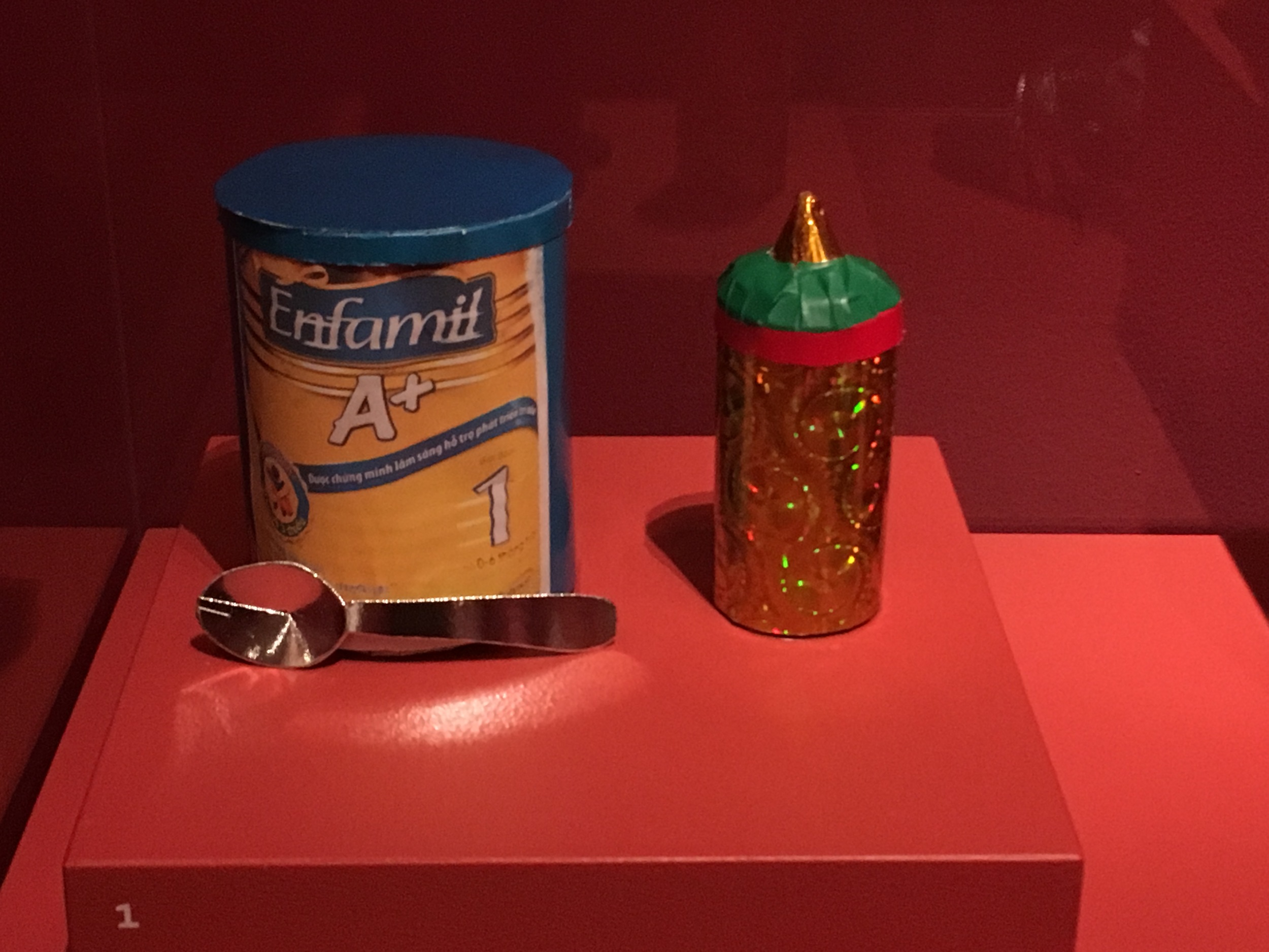 "Baby formula, spoon, and bottle for the spirit of a deceased infant"