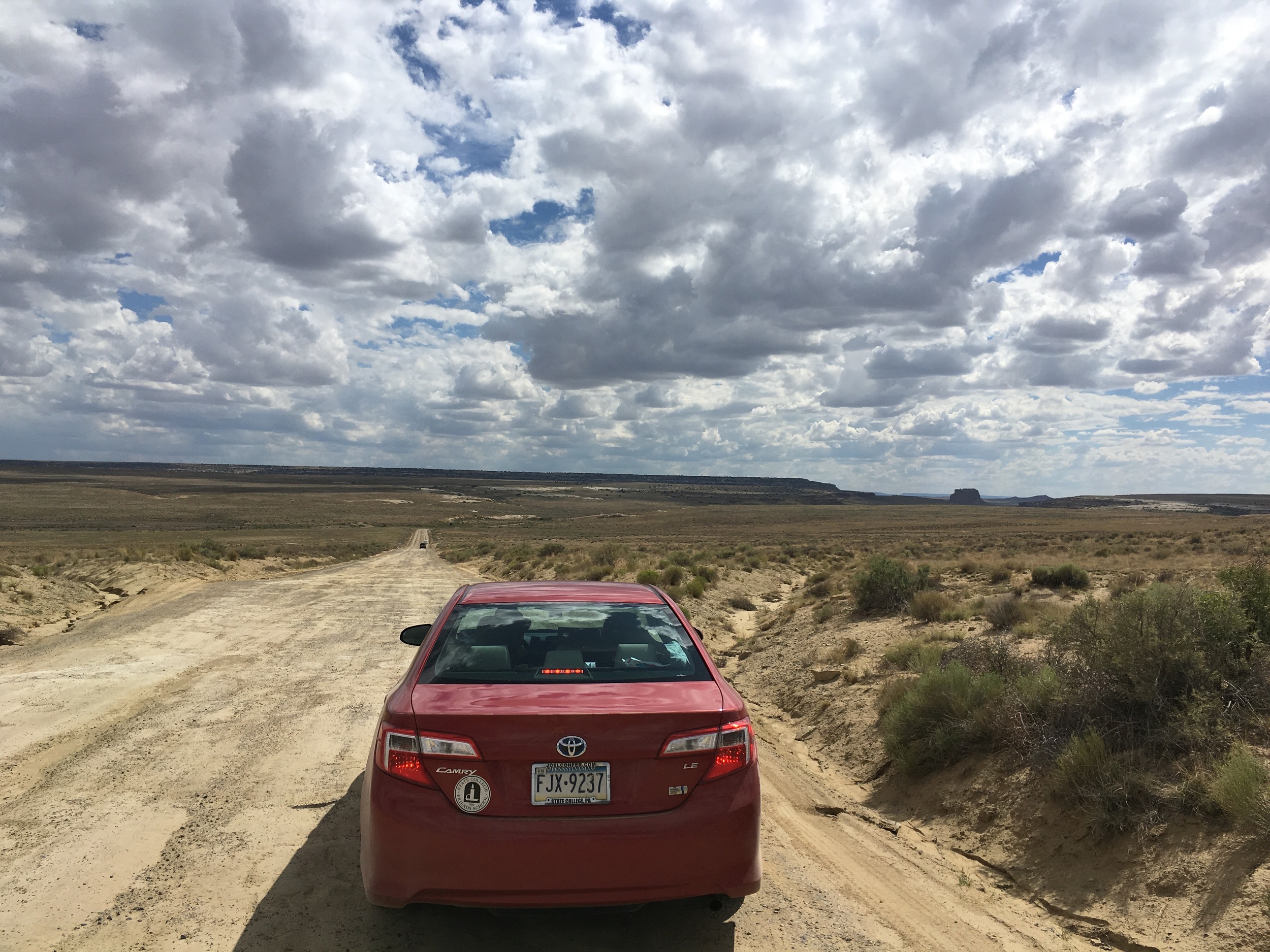 Driving in to Chaco Canyon