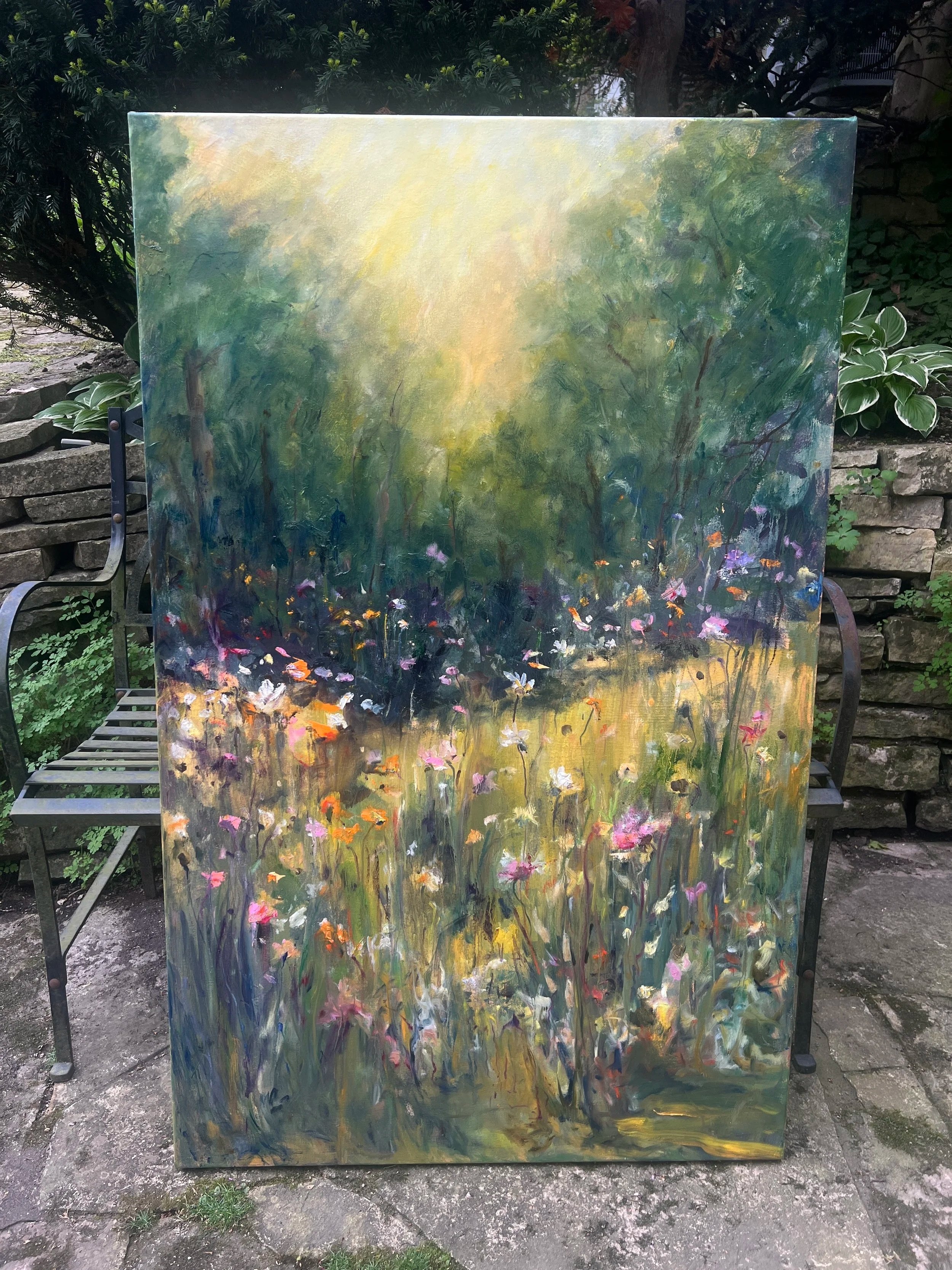  GOLDEN FIELD  36” x 24” x 2   Oli on Woosd 