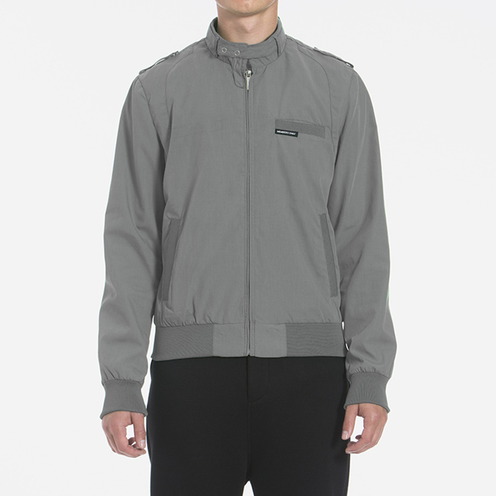 members only racer jacket grey