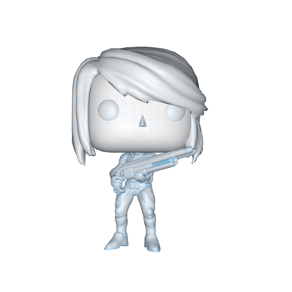 “Low-Poly” model with about 10,000 Polys.