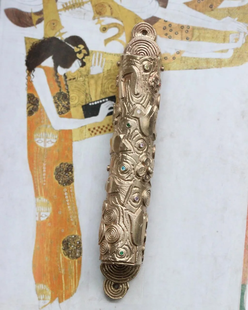 Arghhhhh I am SO excited I have a final mezuzah finished 🥹

This started as a total passion project and a creative project purely for myself, which it still very much is.

A mezuzah is a sacred Jewish parchment scroll (klaf) inscribed with Torah ver