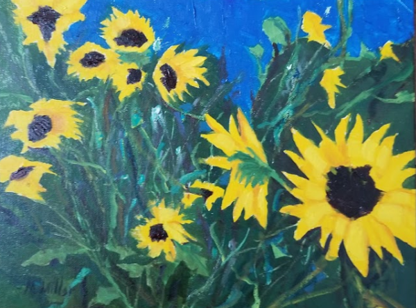 Sunflowers 2 - Oil - 12" x 9"