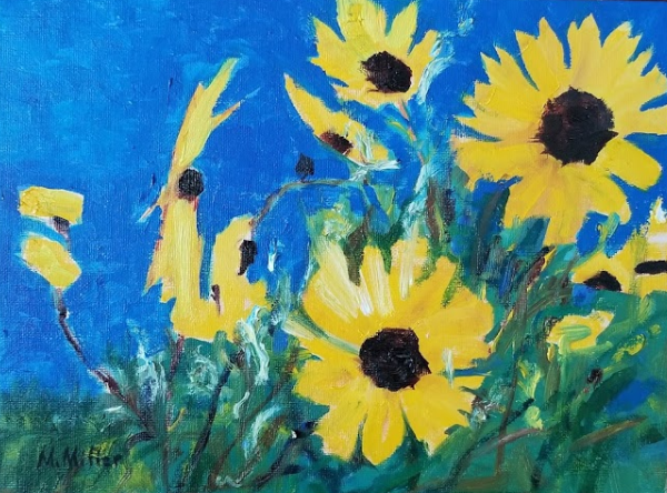 Sunflowers 4 - Oil - 12" x 9"