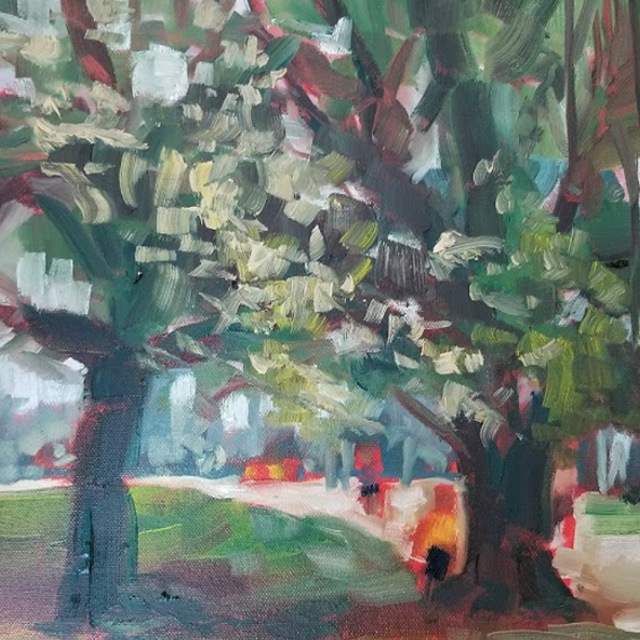 Home Strech - Oil - 12" x 12"