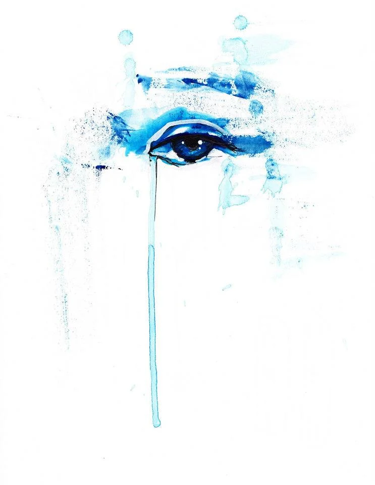 I and Eye A study of the human eye as a window to the soul. 8" x 11" ink & watercolor on paper. 2012.