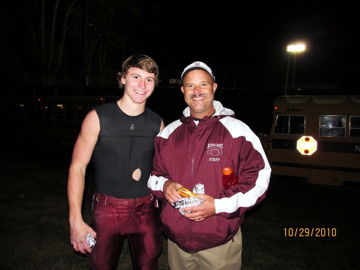 Coach Gregg & I, via 2010, with post-game cheeseburgers in hand. Great coach and even better human. Based off his smile, I'm assuming we won this game.