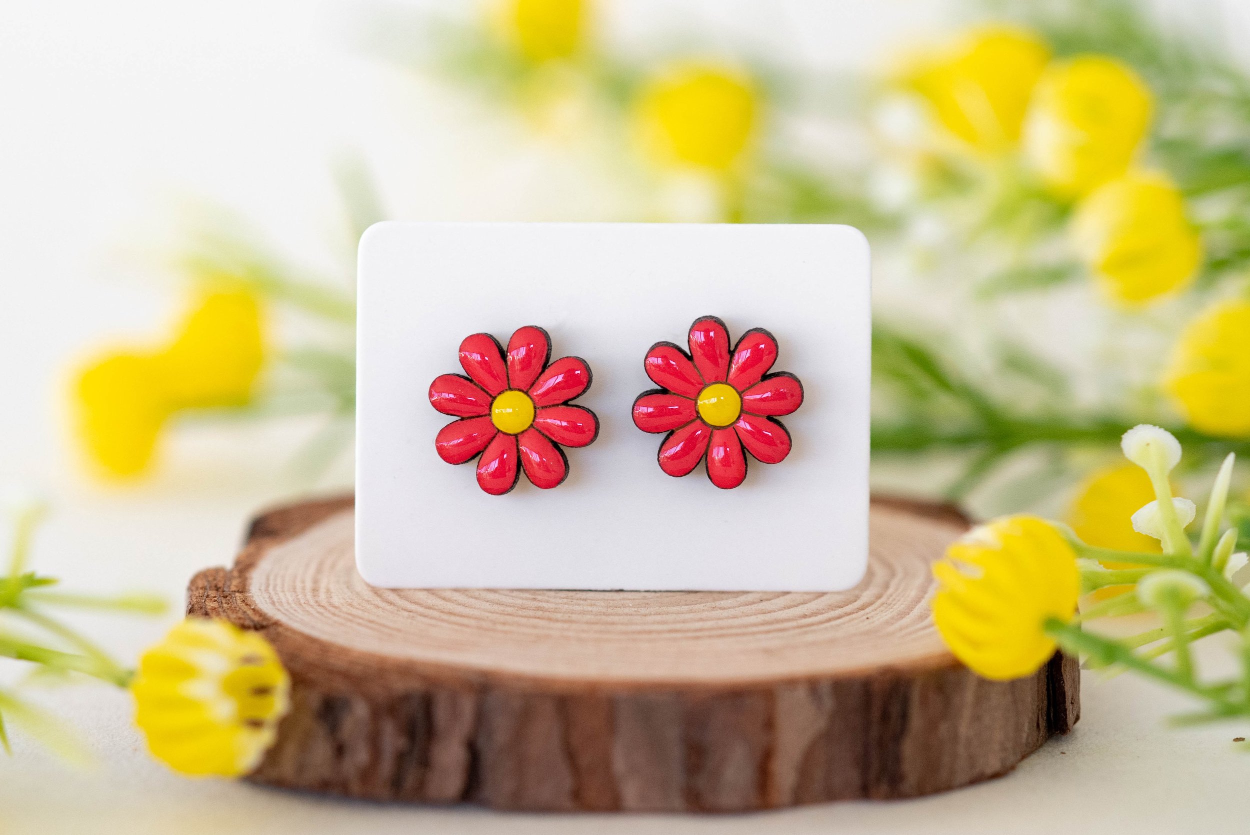 Cerise Flower Stud Earrings 1.jpg
