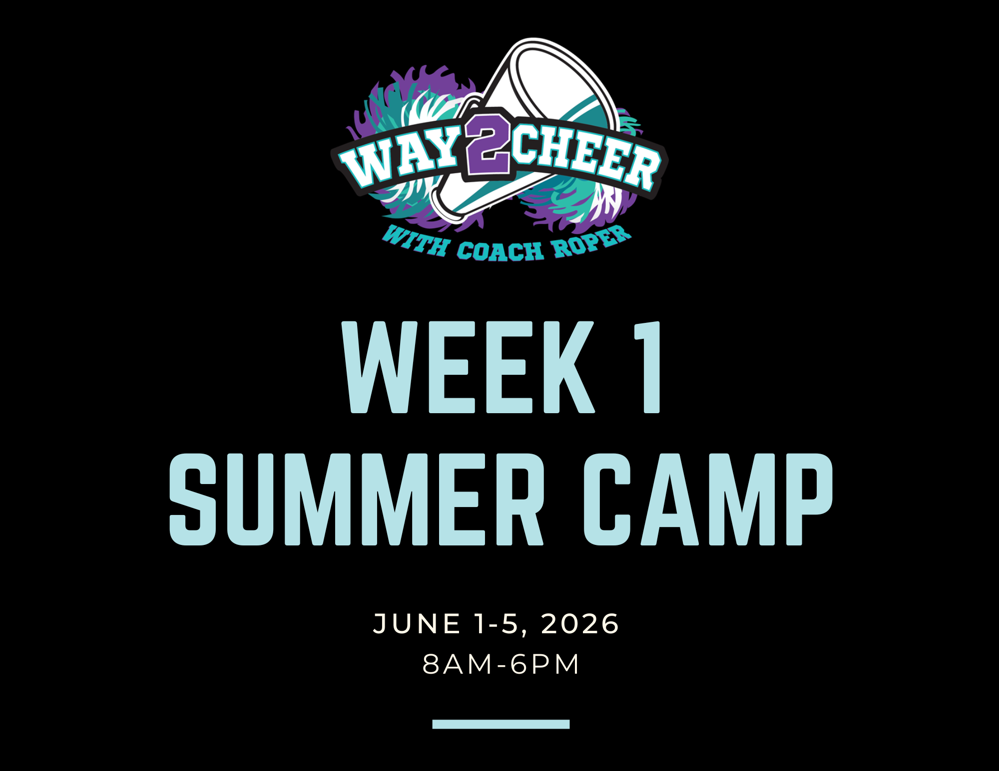 Way2Cheer Summer Camp Week 1 (June 1-5, 2026)