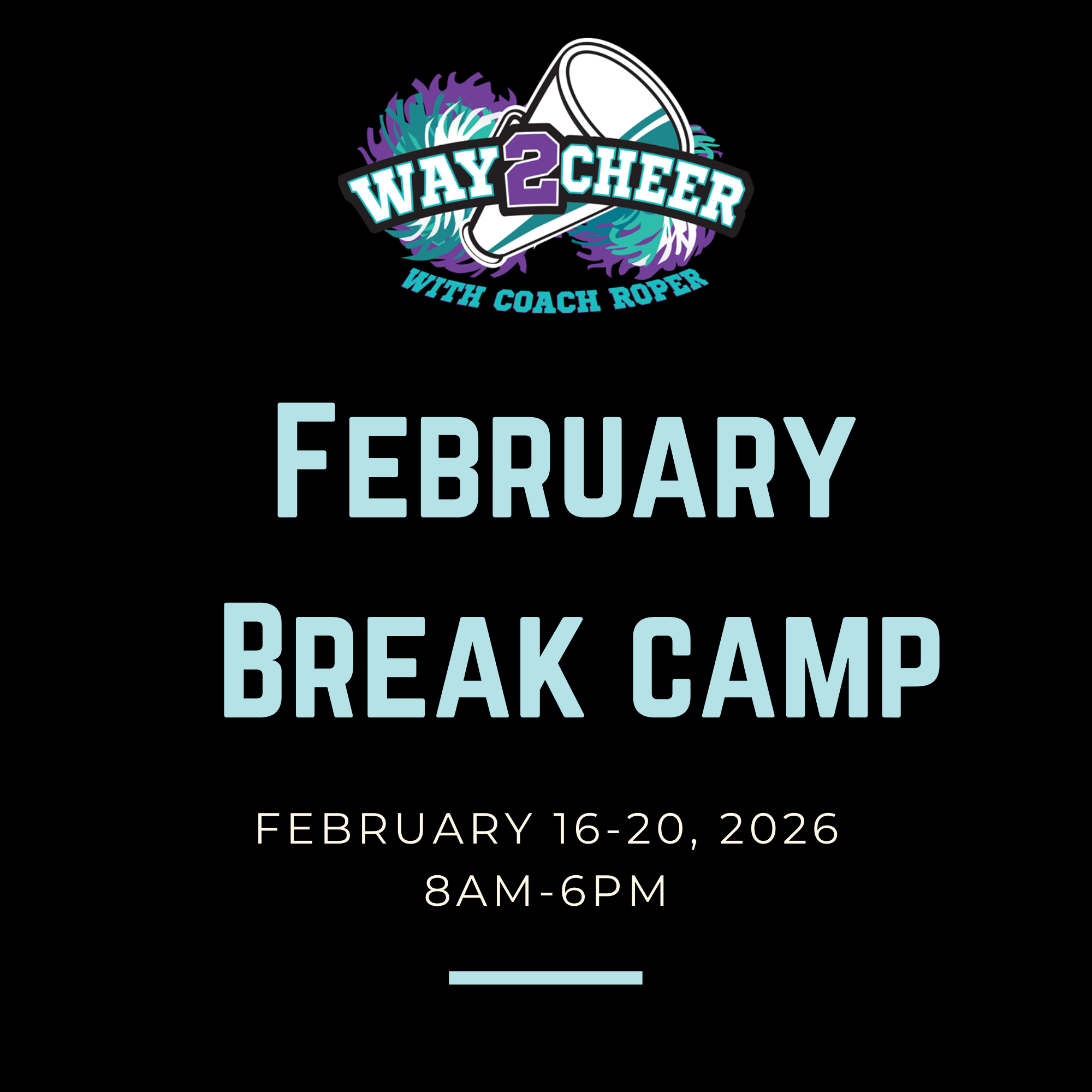 Way2Cheer February Break Camp (Feb. 16-20, 2026)  