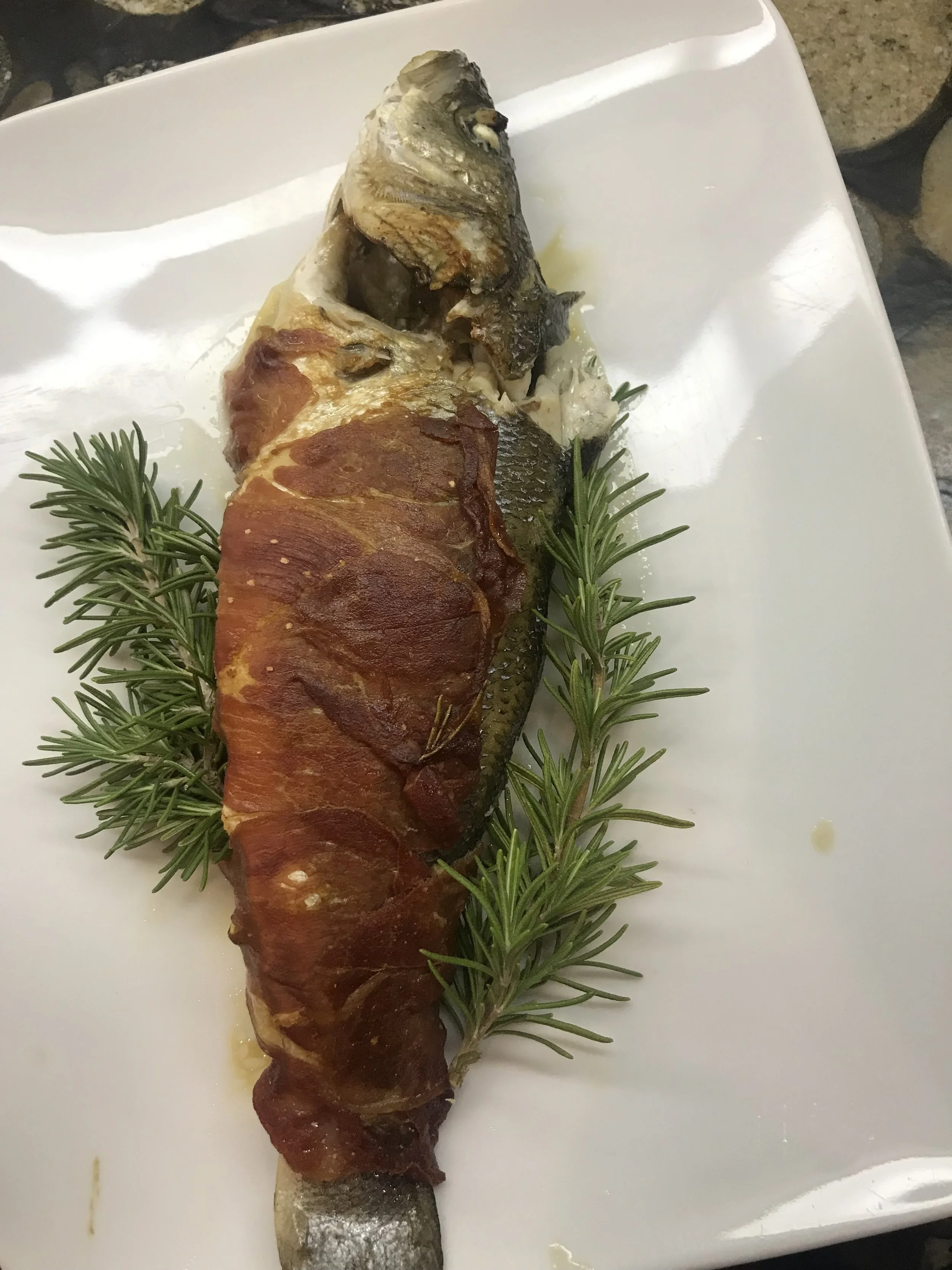 Roasted Branzino with Olives