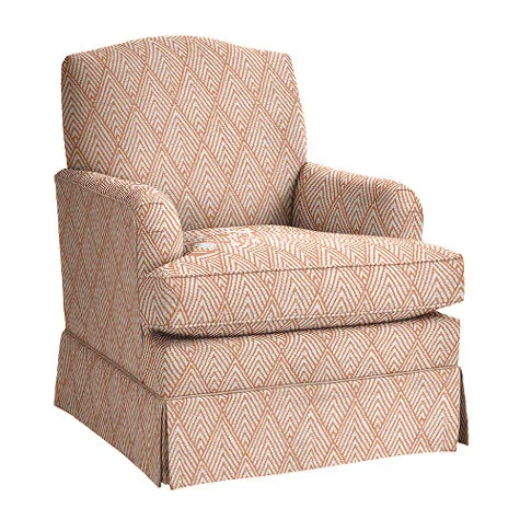 Swivel Chairs to replace the yellow wing back chairs. These will bring out the pop of orange from pillows and contrast nicely with rug. The fabric is more towards a salmon color verses a pumpkin orange.